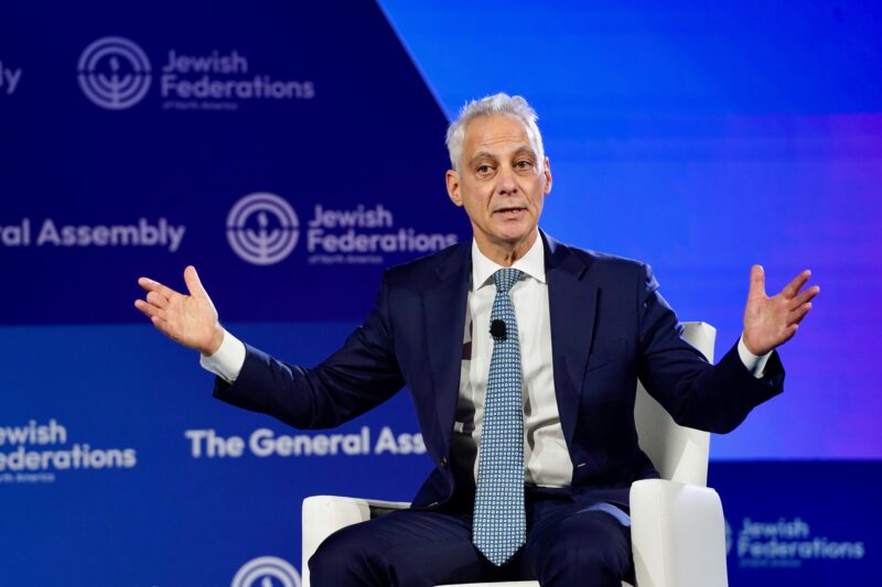 Rahm Emanuel warns American Jewish community is ‘on the precipice’ with shifting political winds