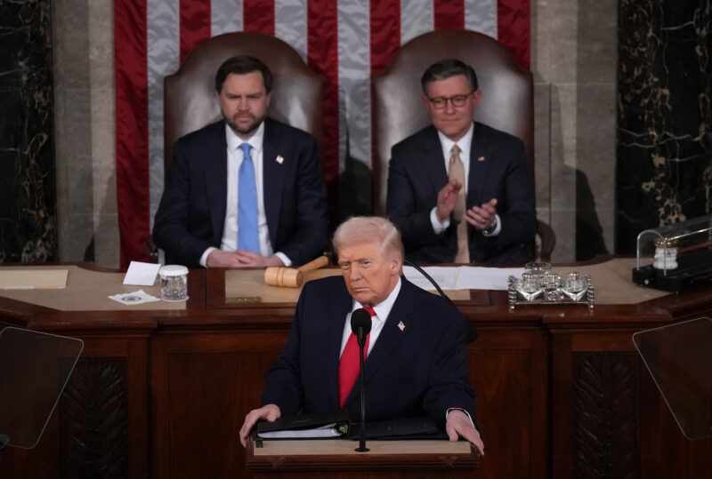 In State of the Union, Trump underscores willingness to use force against Iran if diplomacy fails