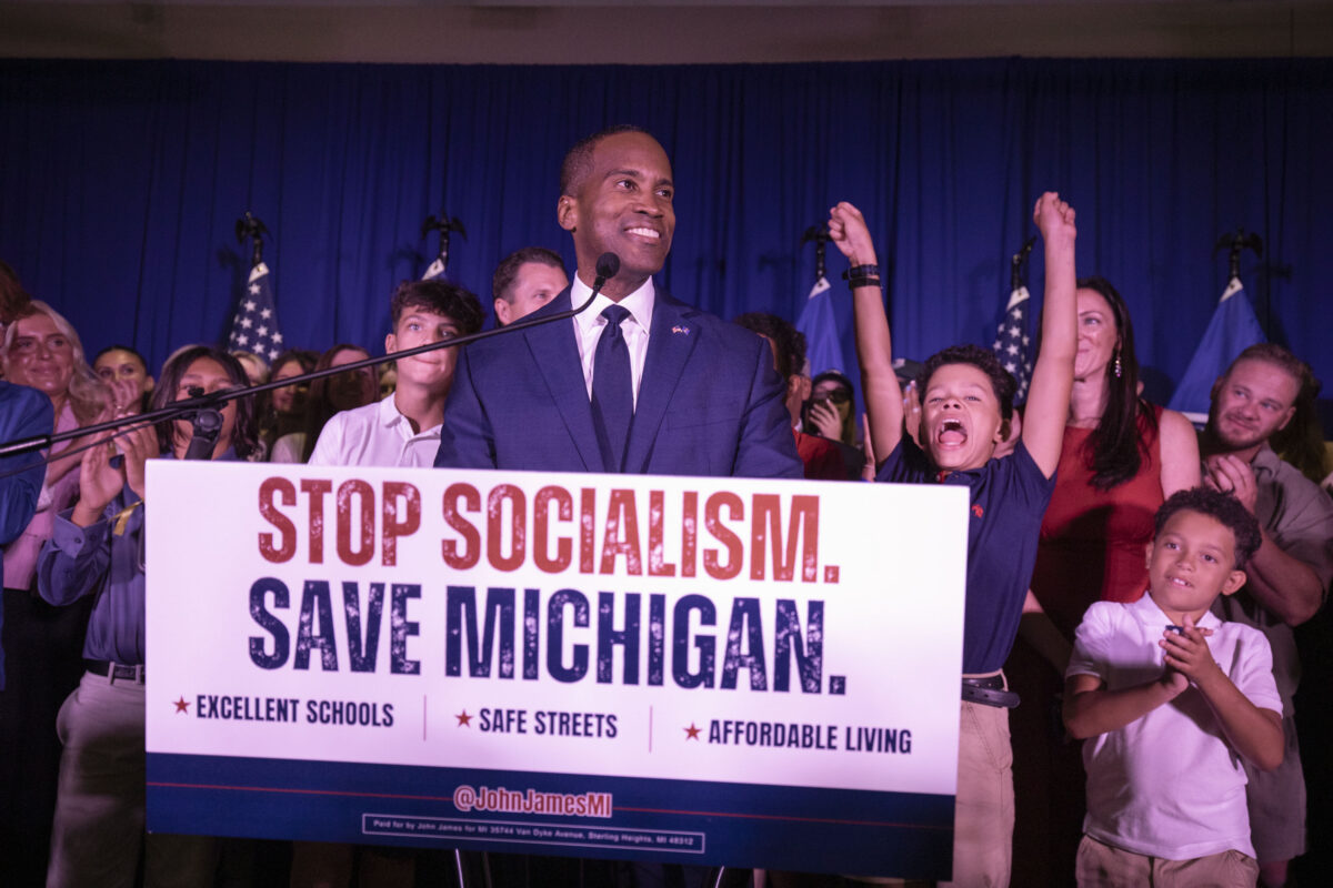Michigan GOP gubernatorial nominee John James, Steve Scalise visit site of Michigan synagogue attack