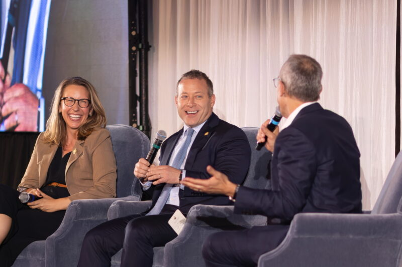 Scholten, Gottheimer and Bret Stephens join Dan Senor before packed Michigan crowd