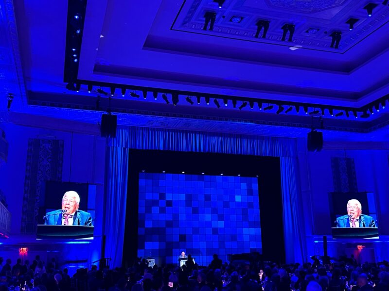 Robert Kraft’s Blue Square gala pulls in $32 million as NYC’s Waldorf glows blue